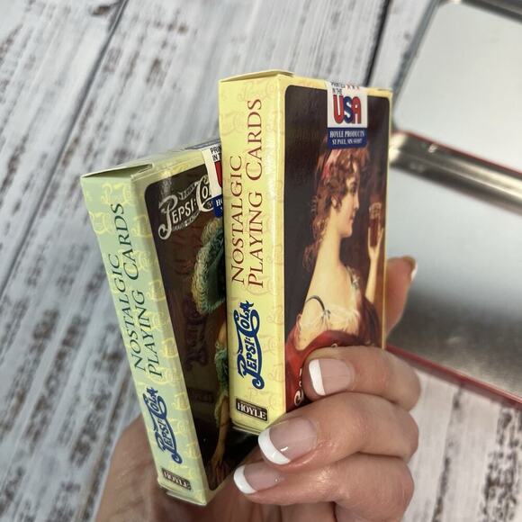 Vintage 1997 Pepsi Cola Hoyle Nostalgic Playing Cards 2 Decks w/ Collector Tin - Picture 9 of 9